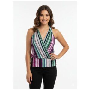New York & ComPany Women's Womens Striped Sleeveless Shirt Top Size Medium NWT